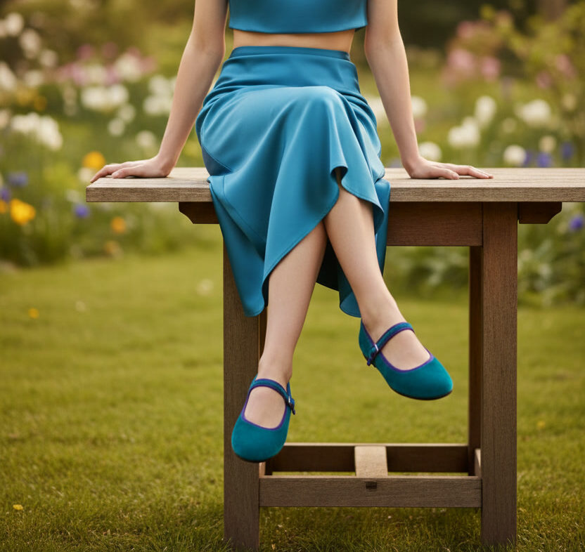 Friulane modello Mary Jane ottanio viola cristinadimilano